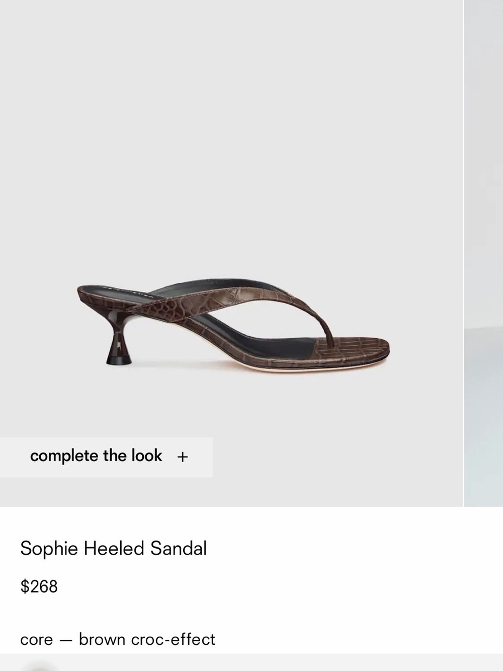 Reformation Sophie Heeled Sandal — Brown Croc - Picture 2 of 5